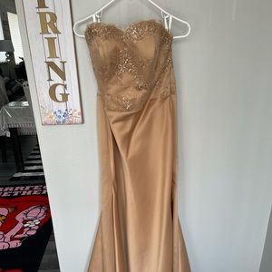 Beautiful Champagne Evening Gown Dress. Brand New.